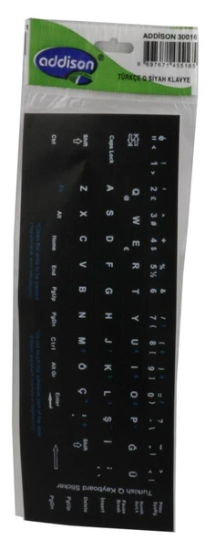 Addison 300161 Türkçe q Siyah Klavye Stıker ürün görseli 1