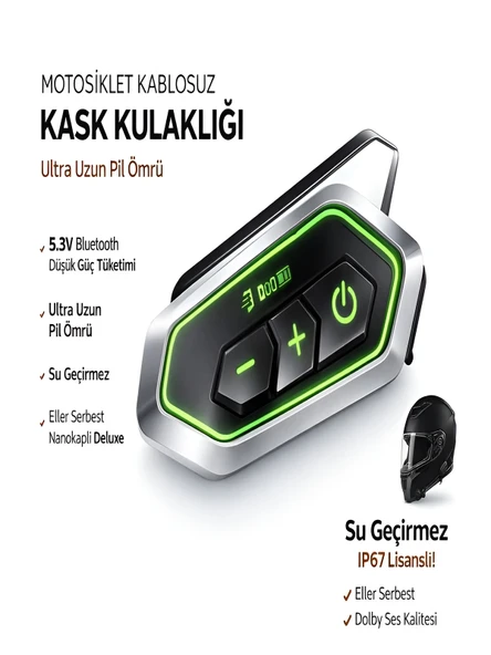 IPX8 Su Geçirmez RGB BT5.3 Motosiklet Kask Kulaklığı Yüksek Ses & İnterkom ürün görseli 1