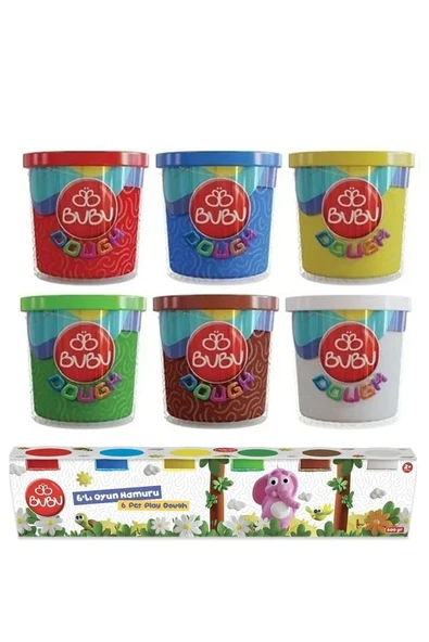 Oyun Hamuru 6 Renk 1 Paket 6 lı Oyun Hamuru 600 gr Canlı Renkler ürün görseli 1