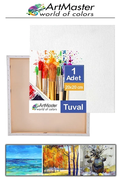 Kare Tuval 20x20 Astarlı Mini Resim Tuvali 1 Adet Tuvali 20*20 Tual Akrilik Boya Yağlı Boya İçin İdealdir ürün görseli 1