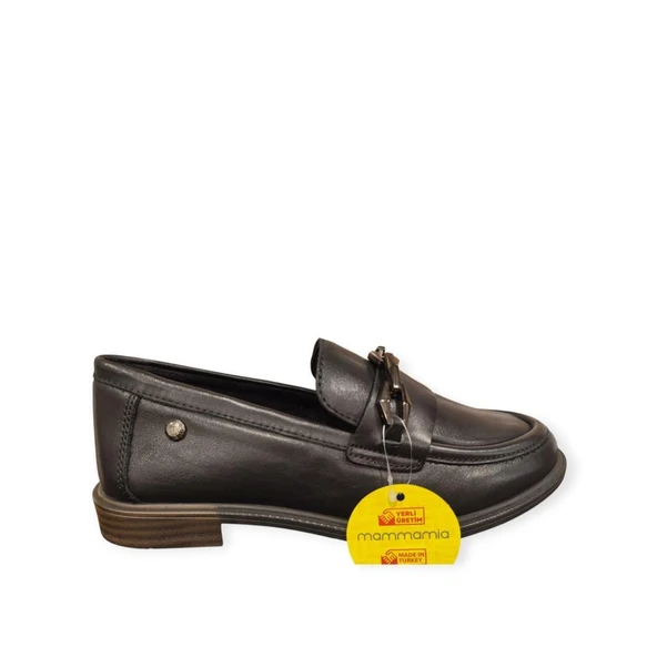 MAMMAMİA D25KA-3800 KISA TOPUK KADIN LOAFER DERİ AYAKKABI ürün görseli 1