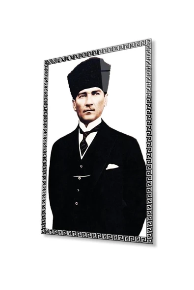 Atatürk Cam Tablo 4mm Dayanıklı Temperli Cam, Atatürk Glass Wall Art ürün görseli 1
