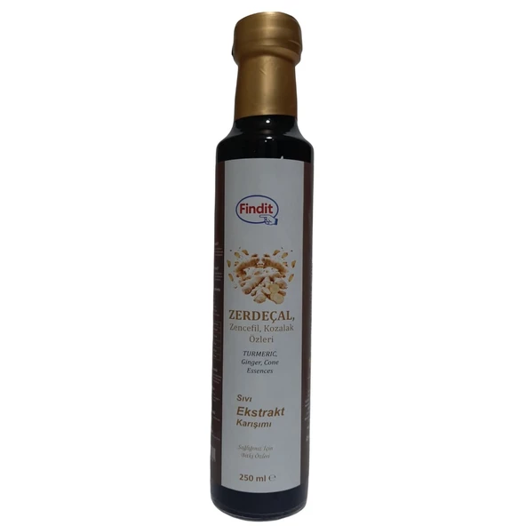 Findit Zerdecal Zencefil Kozalak Özleri, Sıvı Ekstrakt Karışımı, Doğal Bitkisel Destek 250ml ürün görseli 1