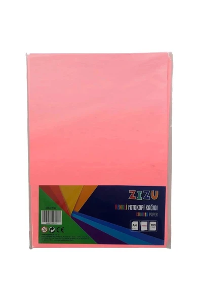 Zizu A4 Renkli Fotokopi Kağıdı 100Lü Pembe ürün görseli 1