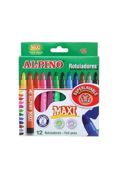 Alpino Maxi Keçeli Kalem 12 Renk Karton Ambalaj Ar-06 ürün görseli 1