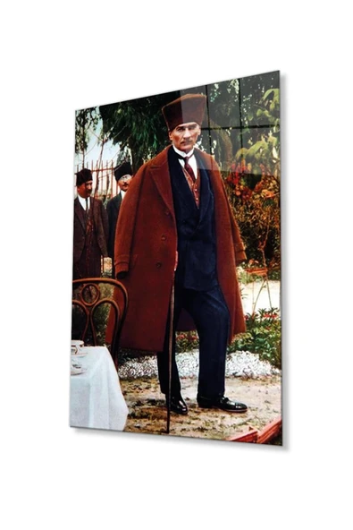 Atatürk Cam Tablo 4mm Dayanıklı Temperli Cam, Atatürk Glass Wall Art ürün görseli 1