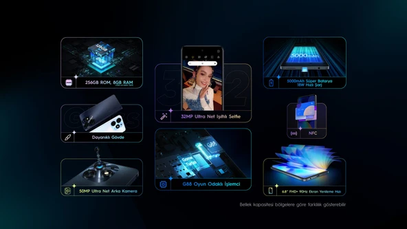 Tecno Spark 10 Pro 256 GB Beyaz - Resim 3