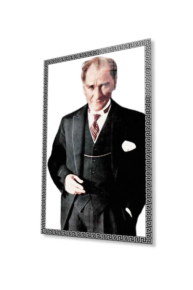 Atatürk Cam Tablo 4mm Dayanıklı Temperli Cam, Atatürk Glass Wall Art ürün görseli 1