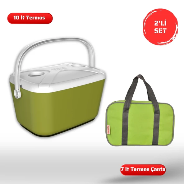 Buzluk Termos  Set-10 Lt Buzzy Buzluk Termos (1180 Cooler Box)+ 7 Lt İzolasyonlu Çanta ürün görseli 1