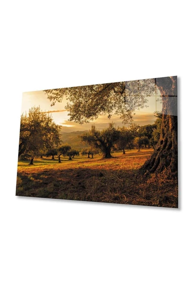 Son Bahar Cam Tablo 4mm Dayanıklı Cam Tablo Temperli Cam, Autumn Glass Painting Glass Wall Art ürün görseli 1