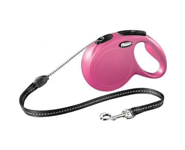 Flexi New Classic Otomatik İp Köpek Gezdirme Kayışı S Beden 5m Pembe ürün görseli 1