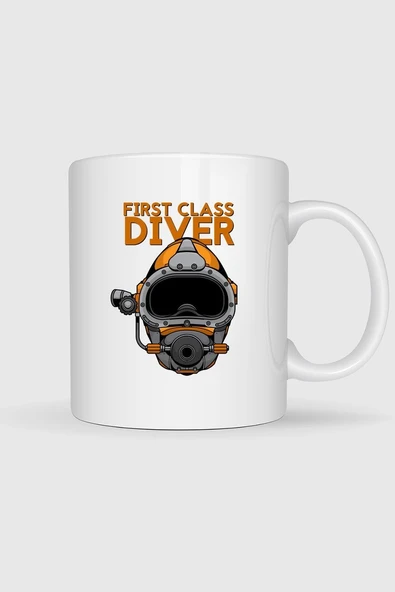 First Class Diver Baskılı Kupa Bardak ürün görseli 1
