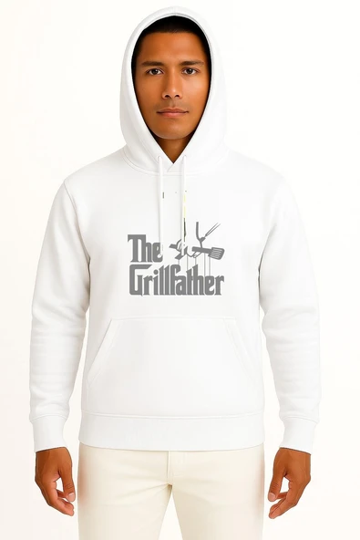 Kapüşonlu Izgara - Barbekü Mangal Babası Göğüs Baskılı Unisex Sweatshirt ürün görseli 1