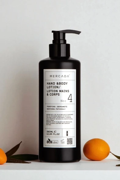 Mercada Siyah No 4 Purifying and Soothing Hand & Body Lotion 380 ml – Bergamot ve Patçuli Özlü El ve Vücut Losyonu ürün görseli 1