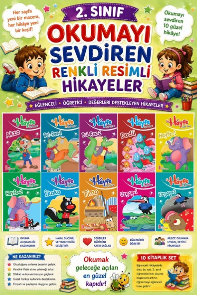 2.Sınıf Okumayı Sevdiren Renkli Resimli Hikayeler 7 - 10 Kitap ürün görseli 1
