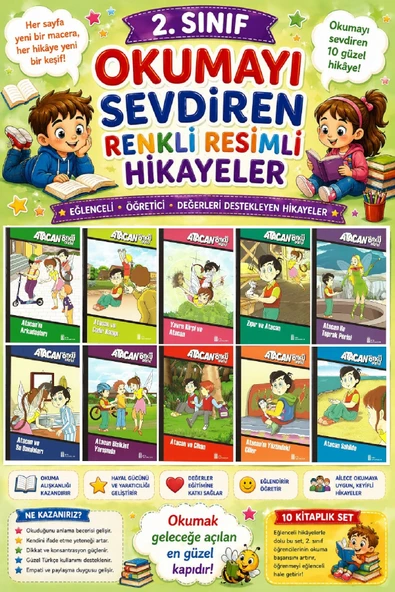 2.Sınıf Okumayı Sevdiren Renkli Resimli Hikayeler 11 - 10 Kitap ürün görseli 1