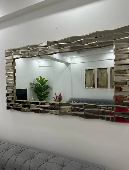 80*140CM BAKLAVA KONSOL AYNA (BRONZ) ürün görseli 1