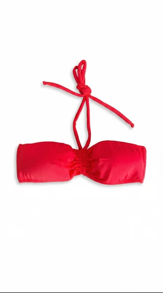 Kırmızı Çok Dar Kalıp Straplez Bikini Üstü ürün görseli 1
