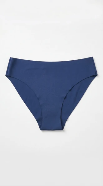 Lacivert Klasik Basic Lazer Kesim Bikini Külot - Resim 2