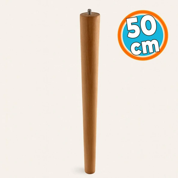 Kahverengi Boyalı Ahşap Silindir Sehpa ve Masa Ayağı Ayakları Aksesuarları Modern Tasarım 50 cm ürün görseli 1