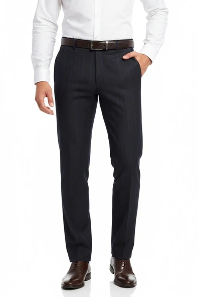 Erkek Regular Fit Çizgili  Kumaş Pantolon Likra Kumaş BGL-ST05037 ürün görseli 1