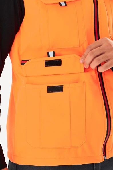 Orange Safety Softshell Turuncu Yelek - Resim 5