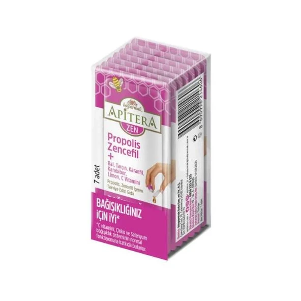Balparmak Apitera Zen 7 Saşe x 7 g ( Propolis, Zencefil + Bal, Tarçın, Karanfil, Karabiber, Limon, C Vitamini ) ürün görseli 1