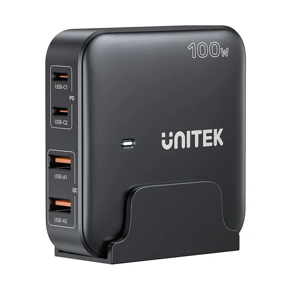 UNITEK 100W MASAÜSTÜ ŞARJ İSTASYONU SİYAH P1229ABK01-EU ürün görseli 1