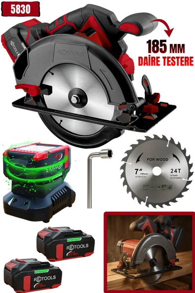 RETOOLS 5830 BORDO 185 MM ŞARJLI DAİRE TESTERE ürün görseli 1