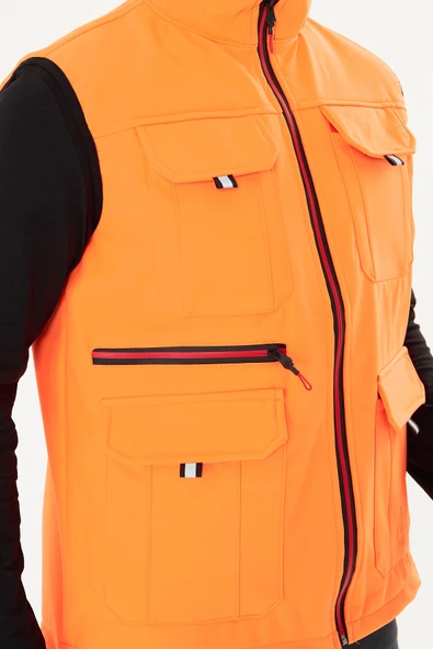 Orange Safety Softshell Turuncu Yelek - Resim 4
