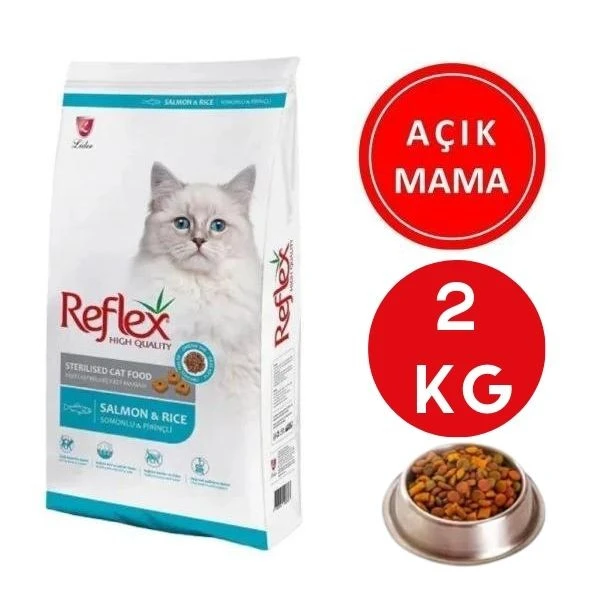 Reflex Kısırlaştırılmış Somonlu Açık Mama 2 Kg - 1'er Kiloluk 2 Ayrı Pakette Taze Gönderim ürün görseli 1
