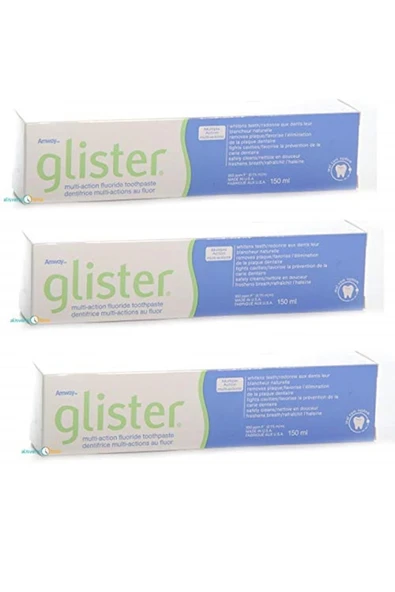 Amway Glister Flörürlü Büyük Boy Diş Macunu 150 ml (3 ADET) Yeni Ambalaj Gönderim ürün görseli 1