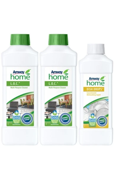 Amway Loc Çok Amaçlı Konsantre Yüzey Temizleyici 2 Adet ve Dish Drops Konsantre Sıvı Bulaşık Deterjanı ürün görseli 1