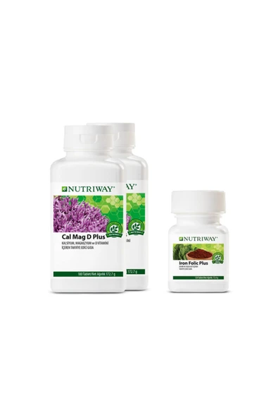 Amway Nutrıway™ Anne Adaylarına Destek Seti Birim: 1x Iron Folic Plus, 2x Cal Mag D Plus ürün görseli 1
