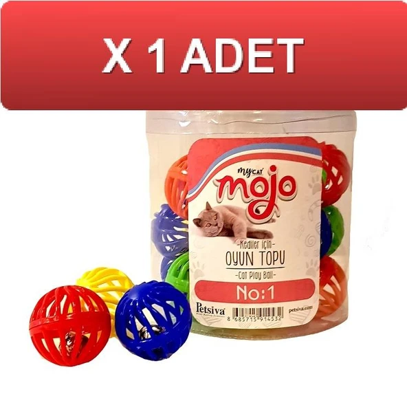 Mojo kediler için zilli oyun topu No:1 TEK TOP ürün görseli 1