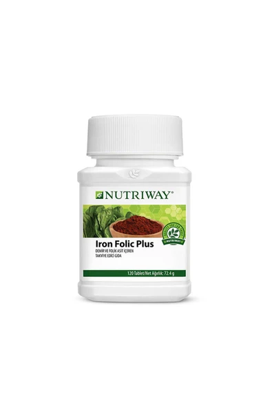 Nutriway Demir Ispanak Özü ve Folik Asit İçeren Iron Folic Plus Takviye Edici Gıda 120 Tablet ürün görseli 1