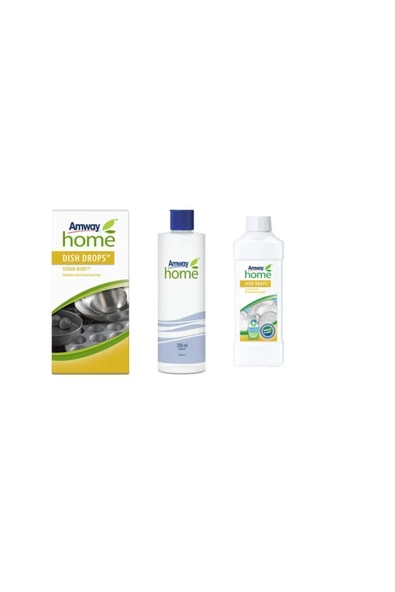 Amway Dish Drops Konsantre Sıvı Bulaşık Deterjanı + Özel Kapaklı Şişe + Bulaşık Teli ürün görseli 1