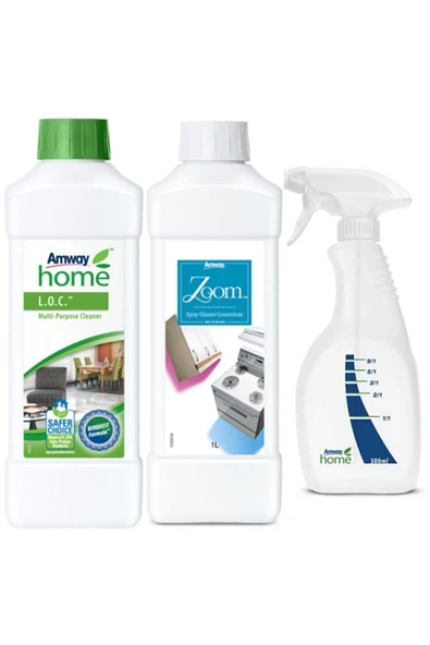 Amway Loc Çok Amaçlı Konsantre Yüzey Temizleyici + Zoom Pas Ve Yağ Temizleyici + Püskürtme Tabancası ürün görseli 1