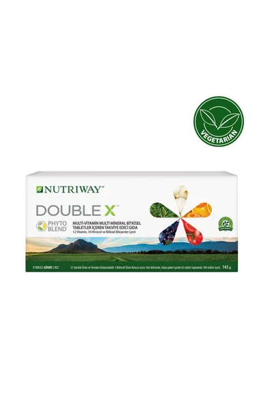 Nutriway 3 Bölmeli Kutuda Double X 31 Günlük Besleyici Vejeteryan Takviye Edici Gıda ürün görseli 1