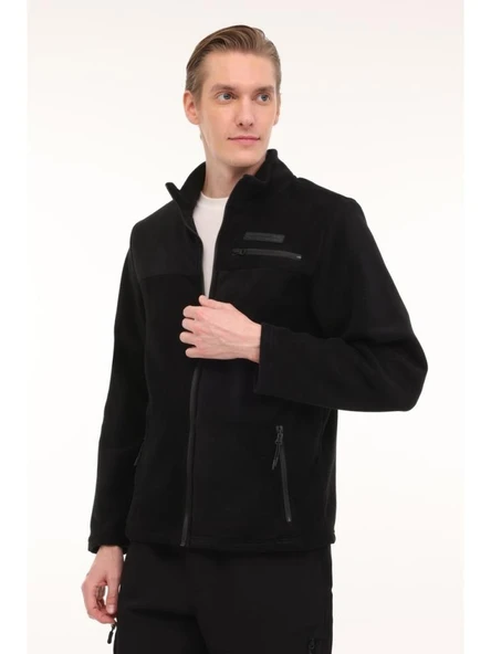 LUMBERJACK CHAD 7SN163 4PR SİYAH FERMUARLI CASUAL POLAR MONT SPOR CEKET ürün görseli 1
