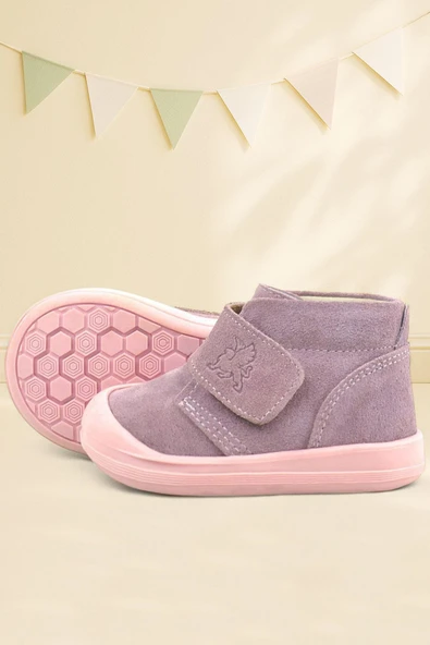 Rakerplus Yoohoo Hakiki Deri Pembe Cırtlı Kız Bebek Bot ürün görseli 1