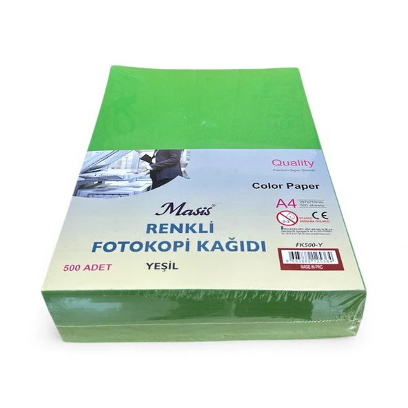 Masis A4 Renkli Fotokopi Kağıdı 500 lü Yeşil ürün görseli 1