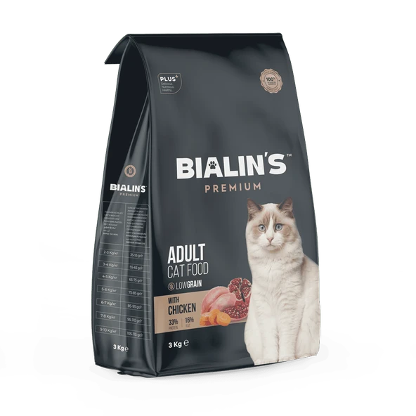 Bialins Premium Yetişkin Kedi Maması Tavuklu 3kg ürün görseli 1
