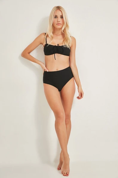 Kadın Yüksek Bel Bikini Altı 3010 Siyah ürün görseli 1