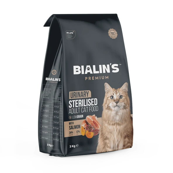Bialins Premium Kısırlaştırılmış Kedi Maması Somonlu 3Kg ürün görseli 1