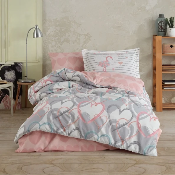 Hobby Tek Kişilik Poplin Nevresim Takımı Diana Gri ürün görseli 1