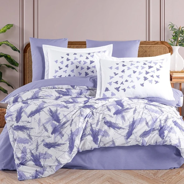 Hobby Tek Kişilik Poplin Nevresim Takımı Silva Lila ürün görseli 1
