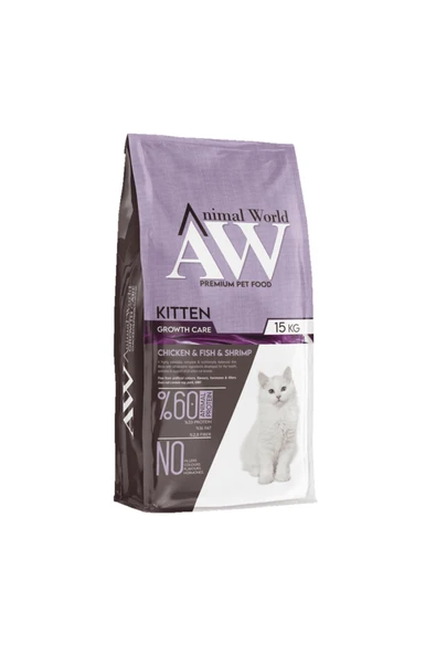 Animal World AW.Kitten Chicken&Fish&Shirp 15 kg.*1 ürün görseli 1