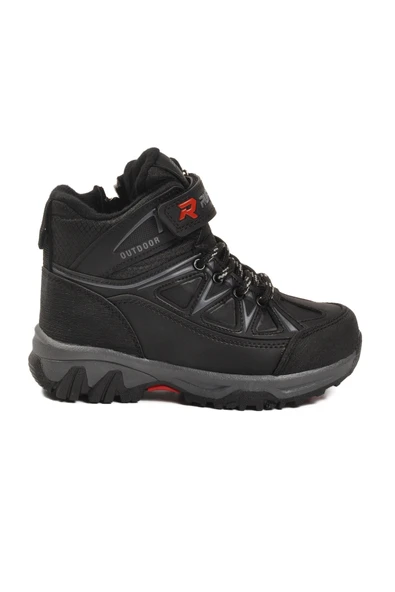 Ayakmod Siyah Polarlı Kaymaz Taban Çocuk Outdoor Bot 2301 P ürün görseli 1