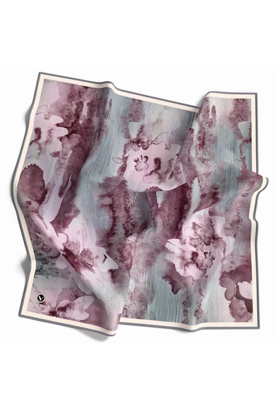 Twill Batik Desenli Buz Mavisi Renkli 90x90 Eşarp (İpek İçermez) Dikim Şekli : El Dikişi ürün görseli 1